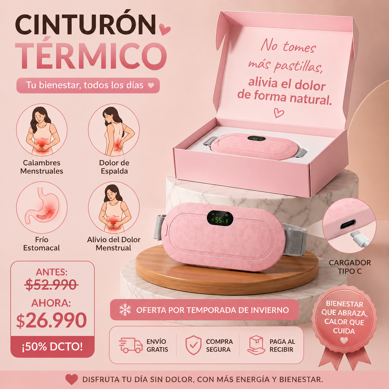 CicloZen™– Calor inteligente que calma el dolor menstrual al instante.