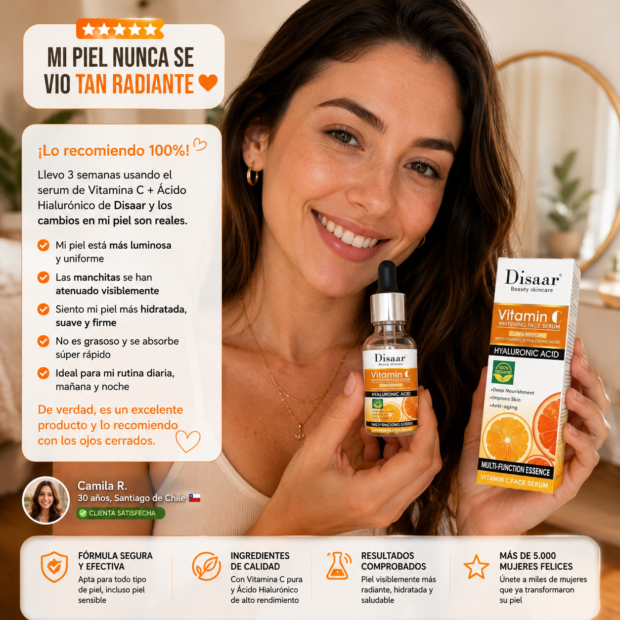 SERUM VITAMINA C CON ACIDO HIALURONICO