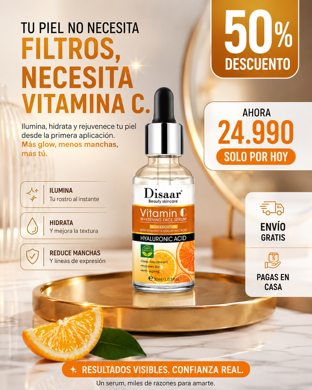 VitaFlash C™ — Vitamina C + Hialurónico Hidratación Extrema & Efecto Glow