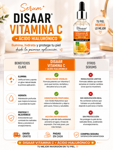 VitaFlash C™ — Vitamina C + Hialurónico Hidratación Extrema & Efecto Glow