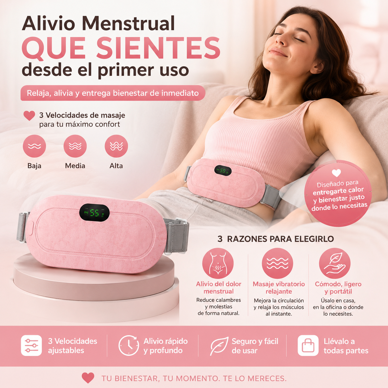 CicloZen™– Calor inteligente que calma el dolor menstrual al instante.